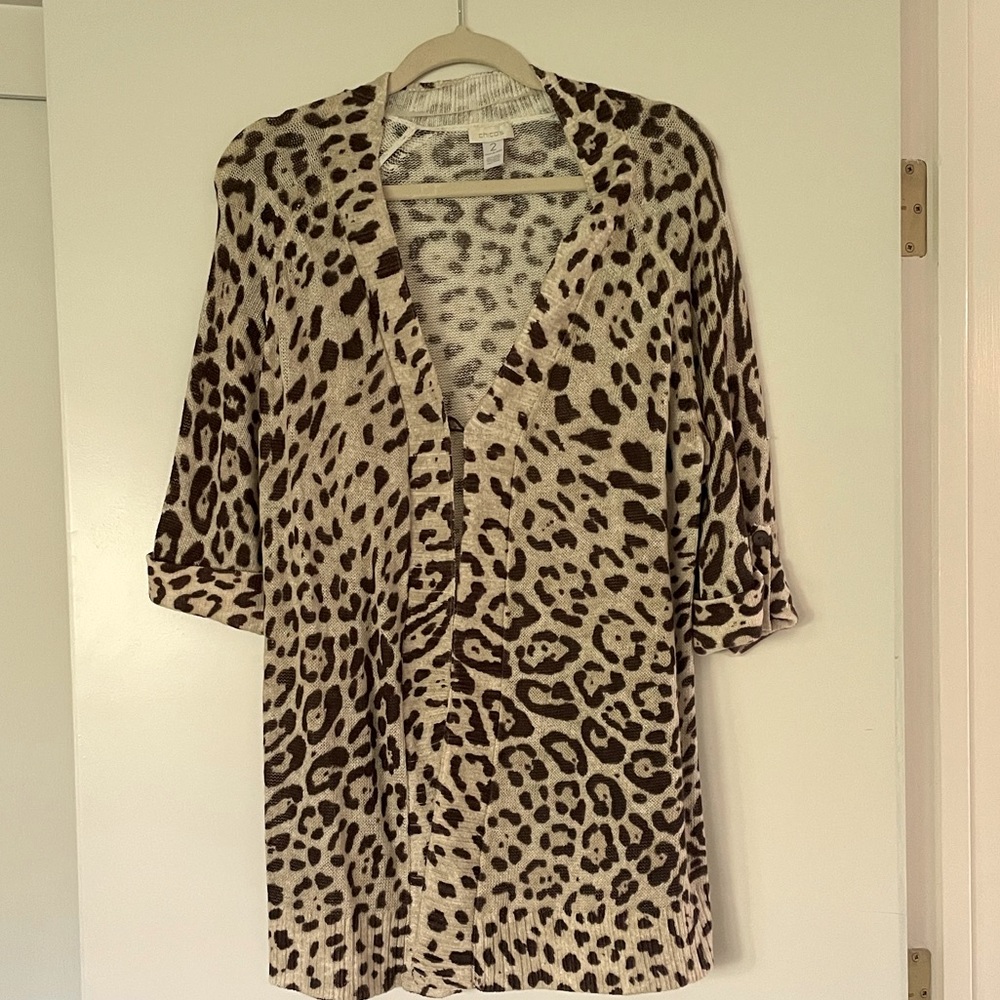 Chicos size 2 leopard 🐆 print cardigan